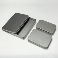 Caja de hojalata rectangular portátil mini de materiales reciclados para empaque de arte de uñas, contenedor vacío colorido personalizable