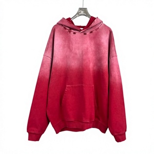 เสื้อฮู้ดดี้สตรีทแวร์สไตล์ Y2K แบบทำสีซีด 320gsm สำหรับผู้ชาย ผ้าฟลีซหนานุ่ม ซักย้อมสีแบบวินเทจ ทรงโอเวอร์ไซส์ สำหรับฤดูหนาว ผ้าฝ้าย 100% - Product Image 1