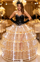 Robe LED portable en polyester/rayonne avec porte-verre intégré, idéale pour les soirées en boîte de nuit, bars, costumes, flamenco, événements et mariages