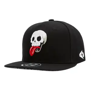 Direct selling running 3D embroidery 5 panel sports hip-hop street dance performance baseball cap couples cotton skull cap