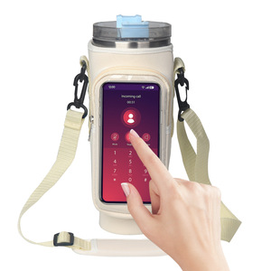 Custom Sublimation Logo Insulated Hot Water <strong>Bottle</strong> <strong>Cooler</strong> Sleeve Cover Carrier <strong>Bag</strong> With Mobile Phone <strong>Bag</strong> - Product Image 3