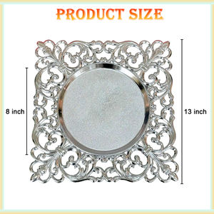 Platos de presentación platzteller blancos y rosas con borde plateado, para mesa de comedor, al por mayor, modelo Gold Reef - Product Image 4