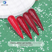 Nouveauté Gel de construction brillant rouge de Noël à paillettes brillantes Gel de construction scintillant à paillettes à faire tremper dans l'UV LED pour salon de manucure