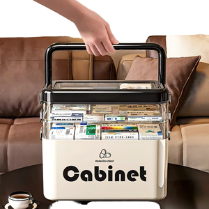 Trousse <span class=keywords><strong>de</strong></span> Premiers <span class=keywords><strong>Secours</strong></span> Moderne en PP Durable, Portable, pour Voyage, Boîte <span class=keywords><strong>de</strong></span> Rangement Médicale Domestique, Anti-Humidité, Anti-Poussière, 3 Couches - Product Image 1