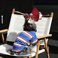 Polo respirant rayé pour chien et chat avec protection solaire en polyester, lavable en machine