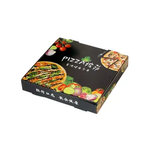 Disposable Food Grade Slice Octagon Carton Pizza Packing Box Manufacturers 10 12 16 18 Inch Black Pizza Box