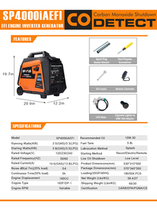 Générateur portable silencieux EFI monophasé 160cc avec écran LED, compatible essence/<span class=keywords><strong>E85</strong></span> - Product Image 5