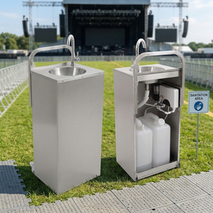 Évier de cuisine extérieur portable en acier inoxydable pour lavage des mains - Product Image 5
