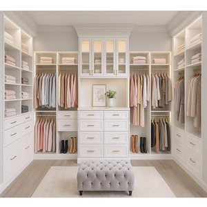 Systèmes de dressing sur mesure blancs, armoire de rangement en bois, penderie, placard - Product Image 3