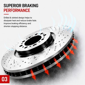 High Performance Drilled Slotted Brake Disc Rotor OEM Replacement <b>Auto</b> Brake Rotors for Passenger Cars SUVs and <b>Light</b> Trucks - Product Image 4