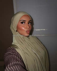 مصنوعة خصيصًا حجاب جيرسيه ممتاز فريد أو حجاب نسائي عصري من حجر الراين جيرسيه وشاح عرقي ميرشي باندا مخصص - Product Image 3