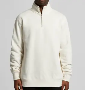Custom long sleeve plain Men Golf Quarter 1/4 Zip fleece Gym Pullover Jacket Hoodie Sweatshirt