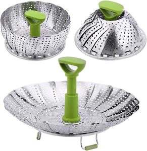 Vaporera de Acero Inoxidable de Alta Calidad de 9 Pulgadas con Asa Extensible, Cesta para Cocinar al Vapor, Accesorio de Cocina Pequeño - Product Image 1
