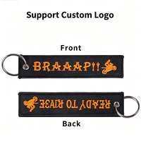 Accesorios Promocionales para Llaveros, Etiqueta de Poliéster Bordada por Ambos Lados, Llavero Personalizado para Coche con Logotipo