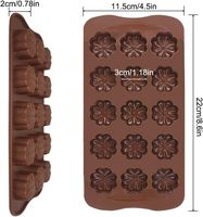 Blattform Schokoladen form 15 Cavity Brown Silikon Weiche Form zum Backen von Süßigkeiten Muffin Pralinen formen