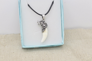 Collier à pendentif de dents de loup pour hommes et femmes, bijou Punk en forme de chien, amulette, chaîne tendance - Product Image 3