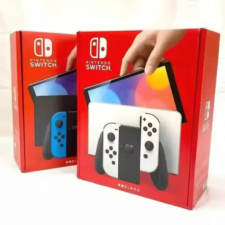 Önceden sahip olunan bir Nintendo Switch 64GB OLED modeli satın alın: Neon kırmızı ve Neon mavi ile siyah konsol