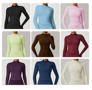 ชุดเสื้อผ้าเล่นโยคะแขนยาวสำหรับผู้หญิงกางเกงเลกกิ้งออกกำลังกายเข้ายิมบรารัดรูปสำหรับเล่นกีฬาฟิตเนส - Product Image 6