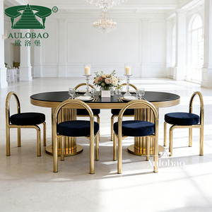 Luxurious Modern Stainless Steel MDF Top Bride and Groom Wedding <b>Dining</b> <b>Tables</b> for Home & Hotel Use - Product Image 2