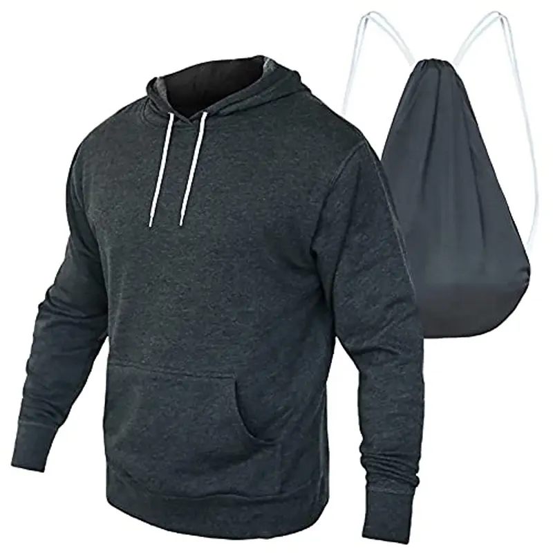 Toptan Unisex düz renk Hoodie kapşonlu 2-In-1% 60% pamuk % 40% Polyester kanguru cep kazak geri dönüşümlü sırt çantası hoodie