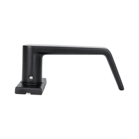 Poignée de porte en L minimaliste géométrique carrée, finition noire mate, anti-rouille, pour porte intérieure en bois, quincaillerie