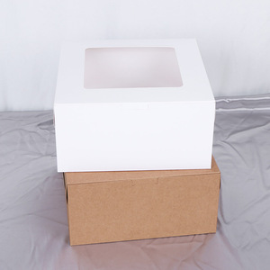 Juego de Cajas Cuadradas de Papel Kraft para Empaque de Panadería con Ventana, Diseño sin Asas, Exhibición Transparente, Cierre Seguro para Pasteles y Pizzas - Product Image 2