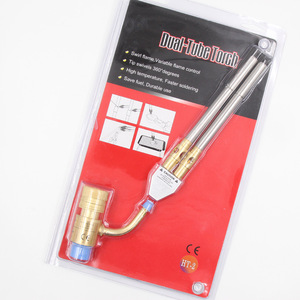 Antorcha de soldadura de doble tubo HT-2 con gas Mapp, punta de cuello de cisne de 1800°C, control de llama variable para soldadura y reparación - Product Image 1