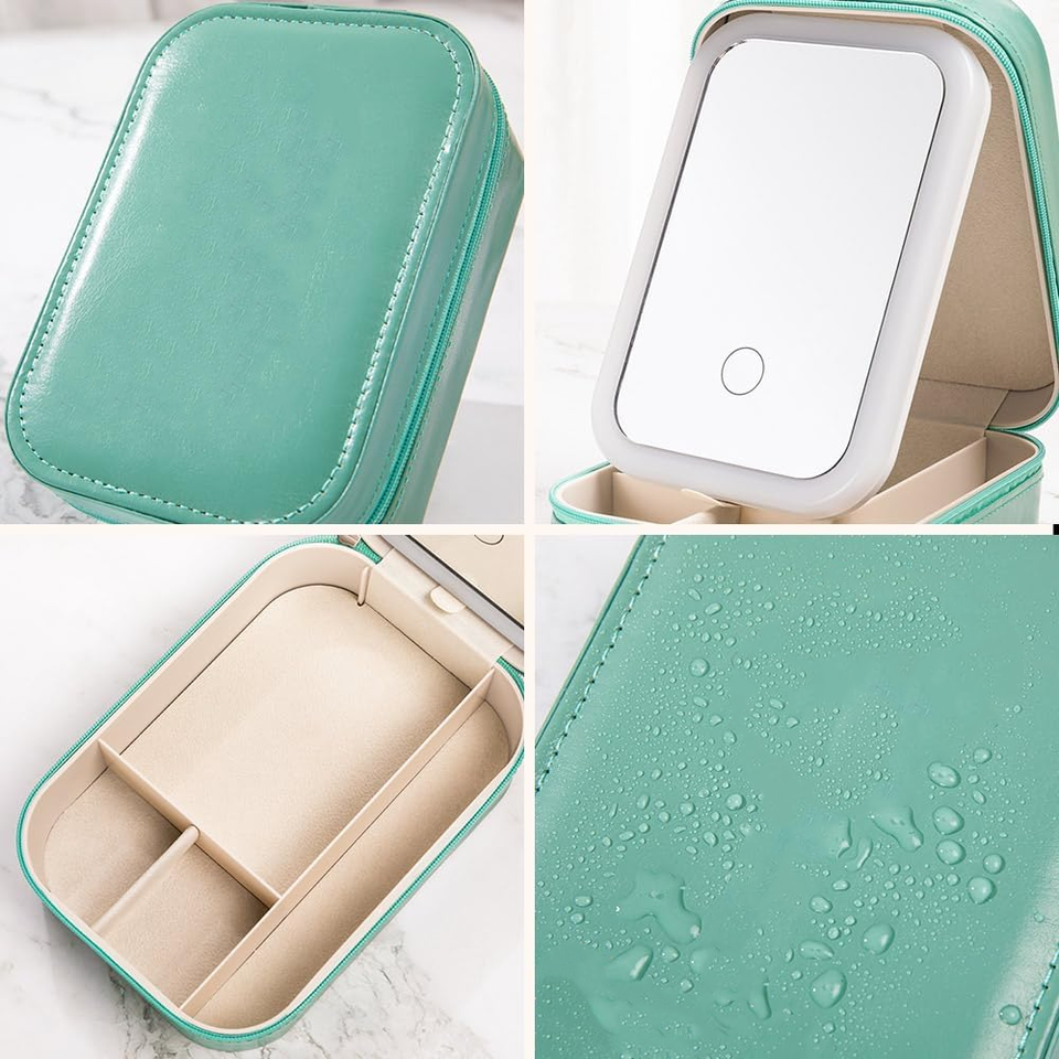 Wholesale Pink LED Makeup Case with Mirror & Waterproof PU, Durable ...