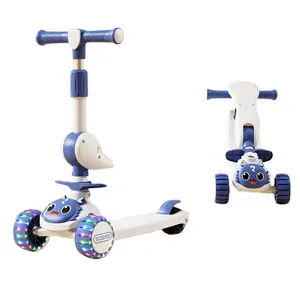 Children's scooter 1-6 years old with flash travel scooter tricycle baby toys wholesale scooter