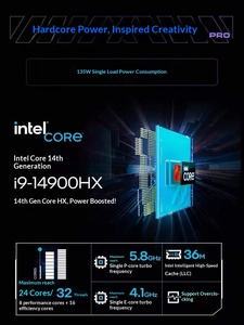 Ordinateur portable Intel mécanique 2025 X Pro I9-14900HX 24 cœurs 5,8 GHz RTX5070Ti 12G GDDR6 SSD 300Hz 16:10 rétroéclairage RVB Windows 11 - Product Image 2