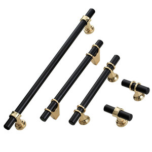 Lccdis Modern Minimalist Long Cabinet Door Handles Black Bar Shape <b>Wardrobe</b> Furniture <b>Hardware</b> Durable Aluminum Alloy Zinc Alloy - Product Image 5
