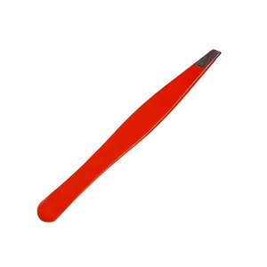 Private Label Eyebrow Tweezers Stainless Steel Eyebrow Tweezers Slant Tip With Anti Slip Grip Professional Customized Logo OEM - Product Image 4