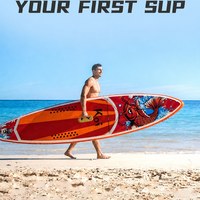 Planche de paddle gonflable SUP 11ft6in avec pagaie, pompe, sac à dos et laisse pour le surf, le yoga et la pêche