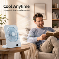 Ventilateur de bureau magnétique compact et portable, disponible en 3 couleurs, fonctionnement silencieux à faible bruit