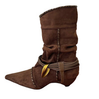 Bottines Rétro Maillard Élégantes en Daim à Bout Pointu, Mi-Mollet, avec Boucle Métallique, pour Femme, Collection Automne 2026, Couleur Unie, Talon Carré, Résistantes à l'Usure
