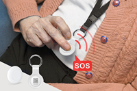 Balise BLE avec bouton programmable et configuration OTA, compatible IoT, chipset NRF52, pile CR2032