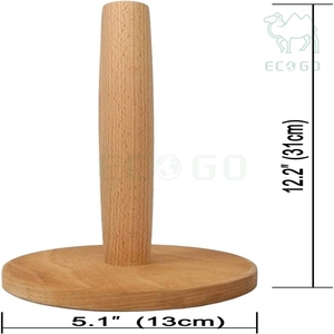 Countertop Standing Display Storage <b>Rack</b> Wooden Paper Towel Stand Kitchen Paper Roll Holder for Dining Table - Product Image 5