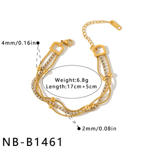 <span class=keywords><strong>Bracelet</strong></span> en or 18 carats serti de diamants pour femmes, <span class=keywords><strong>bracelet</strong></span> en acier inoxydable luxueux et haut de gamme, vente en gros d'usine à bas prix - Product Image 6