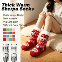 Chaussettes Sherpa personnalisées, épaisses, chaudes, moelleuses, antidérapantes, confortables, hiver, dessin animé, pour femmes, intérieur, chambre, usage quotidien, fourniture d'usine