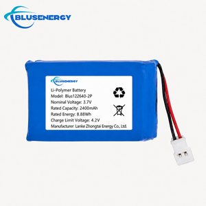 Custom Blus122640‑2P 3.7V 2400mAh 2P Lithium Polymer Rechargeable Battery Pack With Connector Wire - Product Image 1