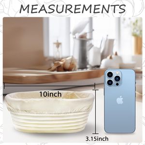 ตะกร้าหวายทรงกลมทำจากขนมปังตะกร้าหมักแป้งเปรี้ยวจากธรรมชาติ - Product Image 3