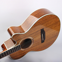 La Chine personnalisé Premium contreplaqué pas cher 41 40 pouces épicéa haut Folk Jazz Guitarra manche en acajou plein noyer guitare électrique acoustique