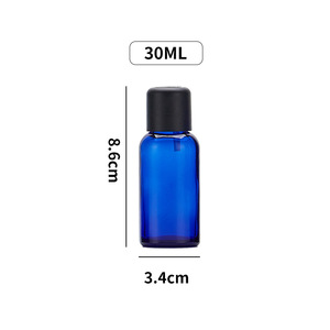 Botellas azules negras brillantes personalizadas de alta calidad, botella de suero de vidrio, 10ml, 30ml, 50ml, botella de vidrio de aceite esencial ultravioleta con tapa - Product Image 6