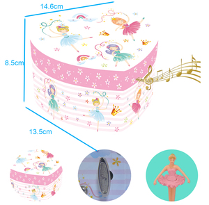 Boîte à musique Jakos <span class=keywords><strong>Princesse</strong></span> de ballet Cœur Petite fille Poupée dansante Décoration d'intérieur Cadeau Mécanisme de rangement en plastique MDF à remonter - Product Image 3