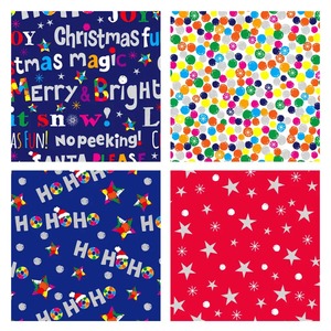 Custom Eco-Friendly Christmas Theme Gift <b>Wrap</b> Art <b>Paper</b> <b>Roll</b> 100GSM Double Sided Coated Metallized Recyclable Digital Printing - Product Image 2
