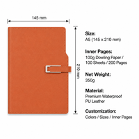 Coffret Cadeau de Carnet de Bureau Simple et Personnalisé avec Logo 2027, Bloc-Notes avec Fermeture Magnétique en U et Papier Dowling 100 g/m²