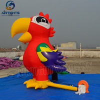 Ballon de sol gonflable perroquet géant coloré personnalisé de 3M High pour la décoration d'événements