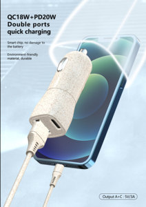 ที่ชาร์จใน<span class=keywords><strong>รถ</strong></span>ยนต์แบบ USB คู่ PD 20W ชาร์จเร็ว 18W ทนทาน เป็นมิตรกับสิ่งแวดล้อม อะแดปเตอร์โทรศัพท์มือถือใน<span class=keywords><strong>รถ</strong></span>ยนต์ พร้อมระบบป้องกันด้วยชิปอัจฉริยะ สำหรับแท็บเล็ต - Product Image 2