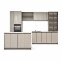 Meubles de cuisine modernes en aluminium écologiques et étanches avec charnières pour appartement et villa