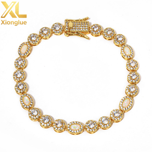 6mm Micro Opal Clear Multi Gemstone Chain Brass Necklace CZ Iced Out Zircon Jewelry Gift for Women <b>Men</b> Party - Product Image 3